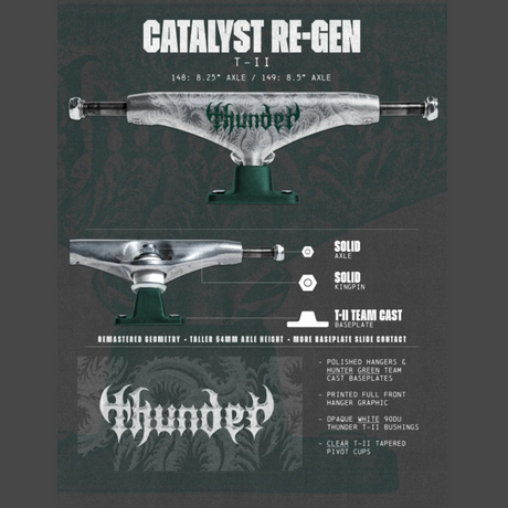 Thunder T-II Catalyst Regen Trucks Green Silver 149 Set