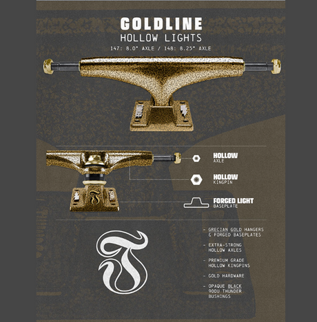 Thunder Hollow Lights Goldline Trucks Gold 147 Set