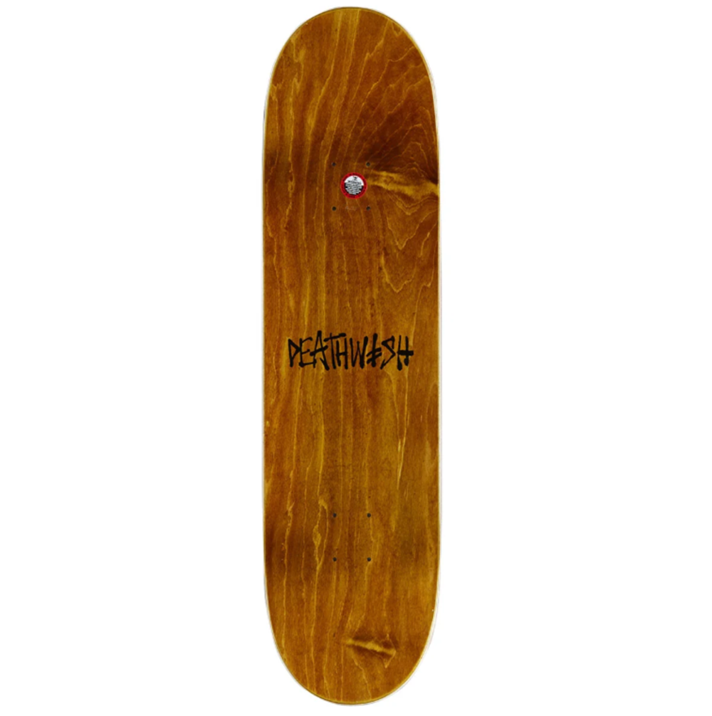 Deathwish Caustic Skateboard Deck White Black 8.38x14.5wb