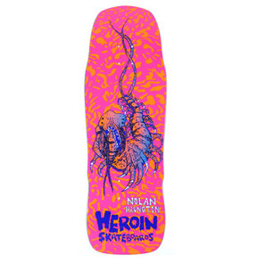 Heroin NH Knock Off Skateboard Deck Pink 10.25x14.2wb