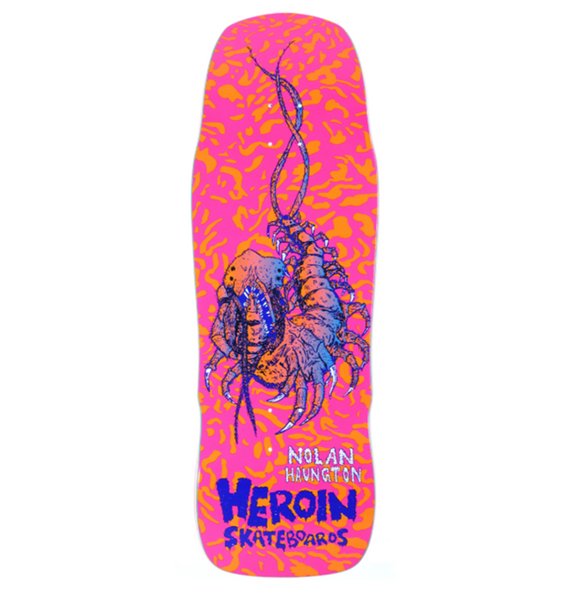Heroin NH Knock Off Skateboard Deck Pink 10.25x14.2wb