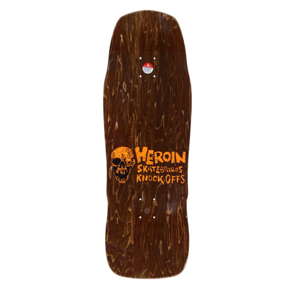 Heroin NH Knock Off Skateboard Deck Pink 10.25x14.2wb