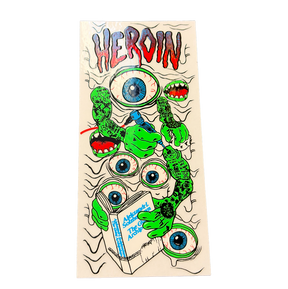 Heroin Mutate or Die Tats Sticker White Green 5.5inch