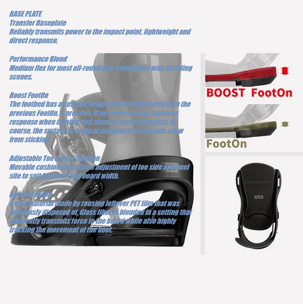 Flux TT Snowboard Bindings 2026 Black Large