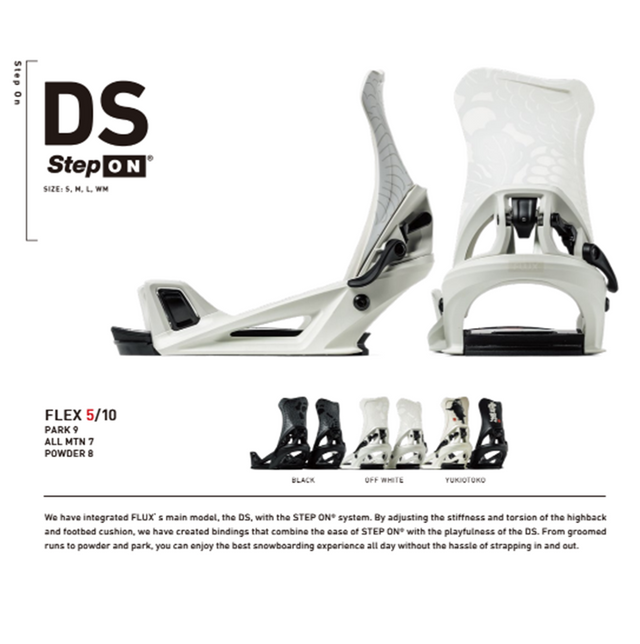 Flux DS StepOn Snowboard Bindings White Scales Medium