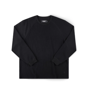 Former AG Raglan Waffle Crewneck Black Medium