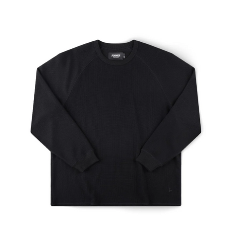 Former AG Raglan Waffle Crewneck Black Medium
