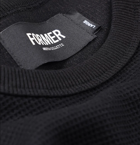 Former AG Raglan Waffle Crewneck Black Medium