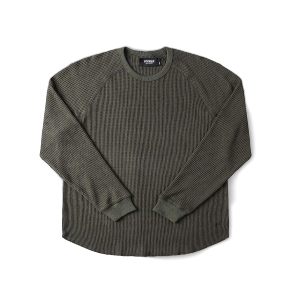 Former AG Raglan Waffle Crewneck Surplus Medium