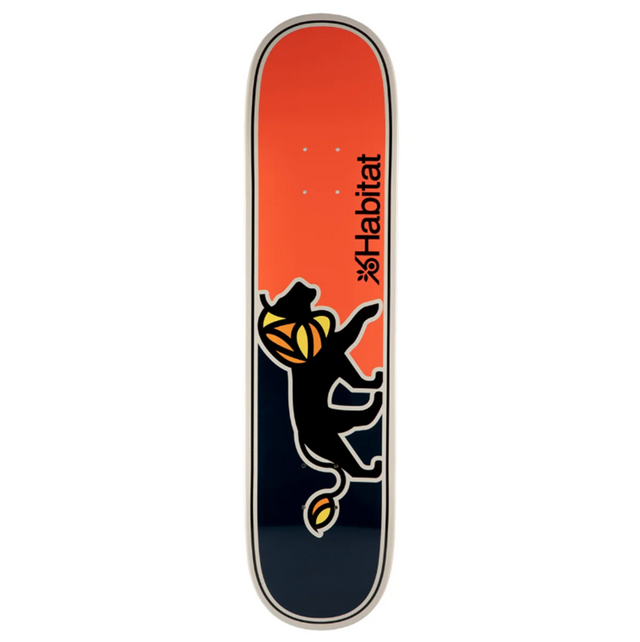 Habitat Lion Full Dip Skate Deck Black Orange Cream 7.75x13.75WB