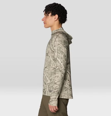 Mountain Hardwear Butter Up Longsleeve UPF Hoodie Mens Stone Camo