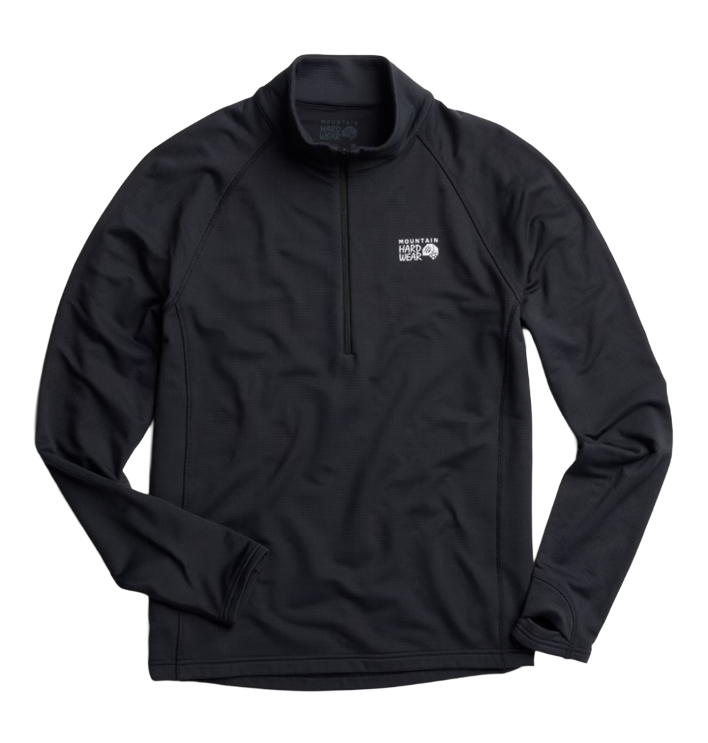 Mountain Hardwear Crater Lake Heavy Half Zip Mens Black M