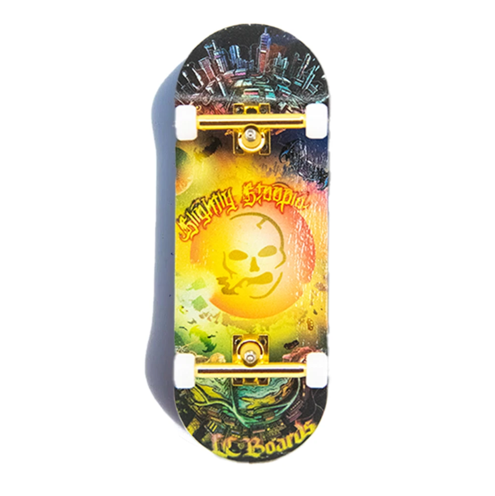 LC Slightly Stoopid UpsideDown Fingerboard Complete Yellow Black 34mm