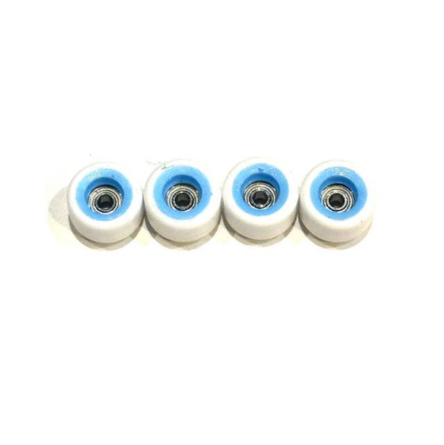 LC Dual Core Urethane Fingerboard Pro Wheels White Blue 8mm 65D