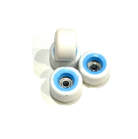 LC Dual Core Urethane Fingerboard Pro Wheels White Blue 8mm 65D