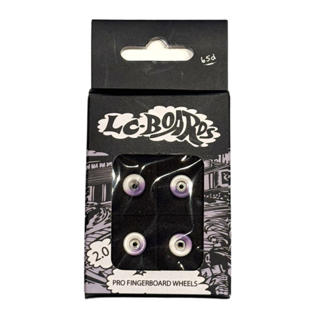 LC Bowl Shape Urethane Fingerboard Pro Wheels White Purple 8.5mm 65D