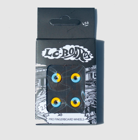 LC Bowl Shape Urethane Fingerboard Pro Wheels Blue Yellow 8.5mm 65D
