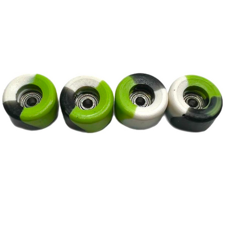 LC Bowl Shape Urethane Fingerboard Pro Wheels Black White Green 8.5mm 65D