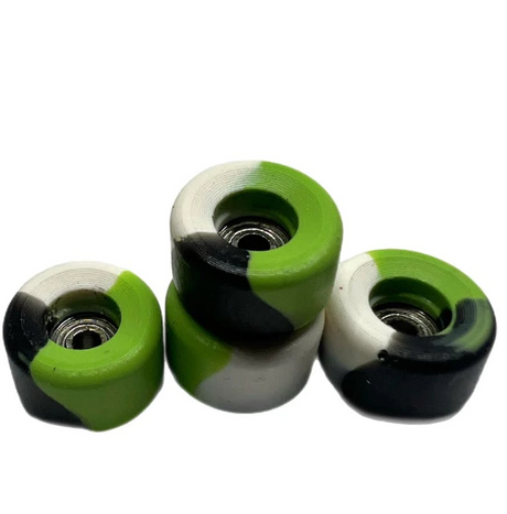 LC Bowl Shape Urethane Fingerboard Pro Wheels Black White Green 8.5mm 65D