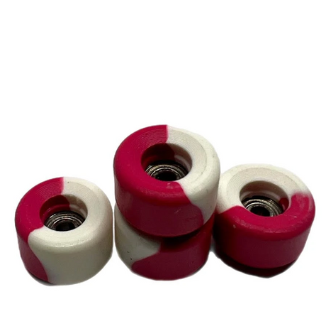 LC Bowl Shape Urethane Fingerboard Pro Wheels Candy Cane 8.5mm 65D