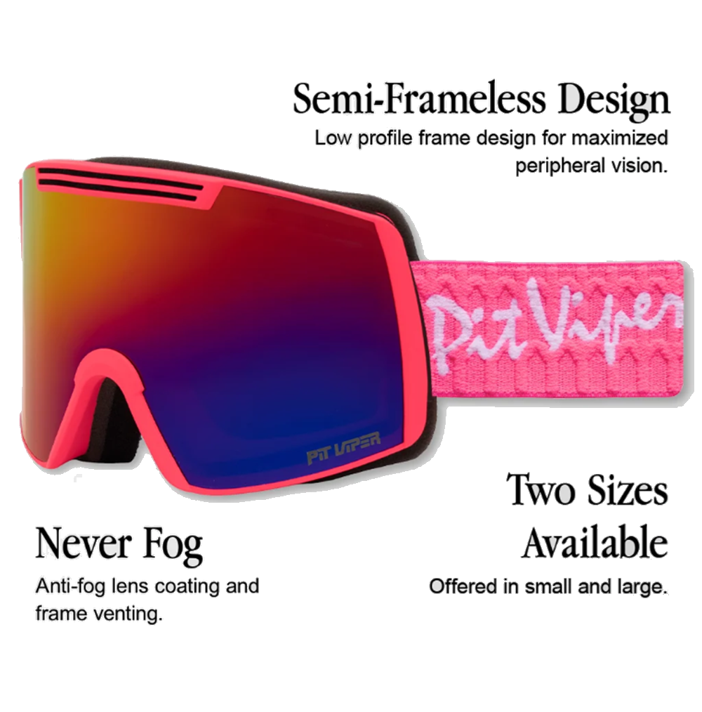 Pit Viper Backslap Snow Goggles The Barb Rose Small