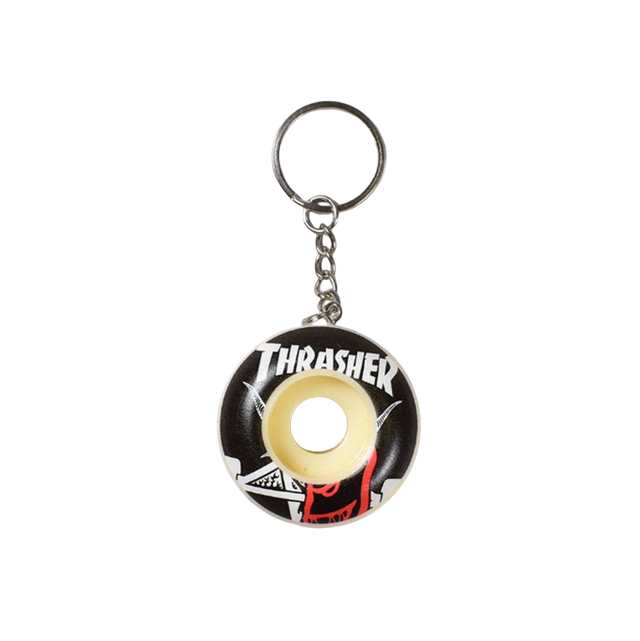 SF x Thrasher Wheel Keychain Natural Black One Size