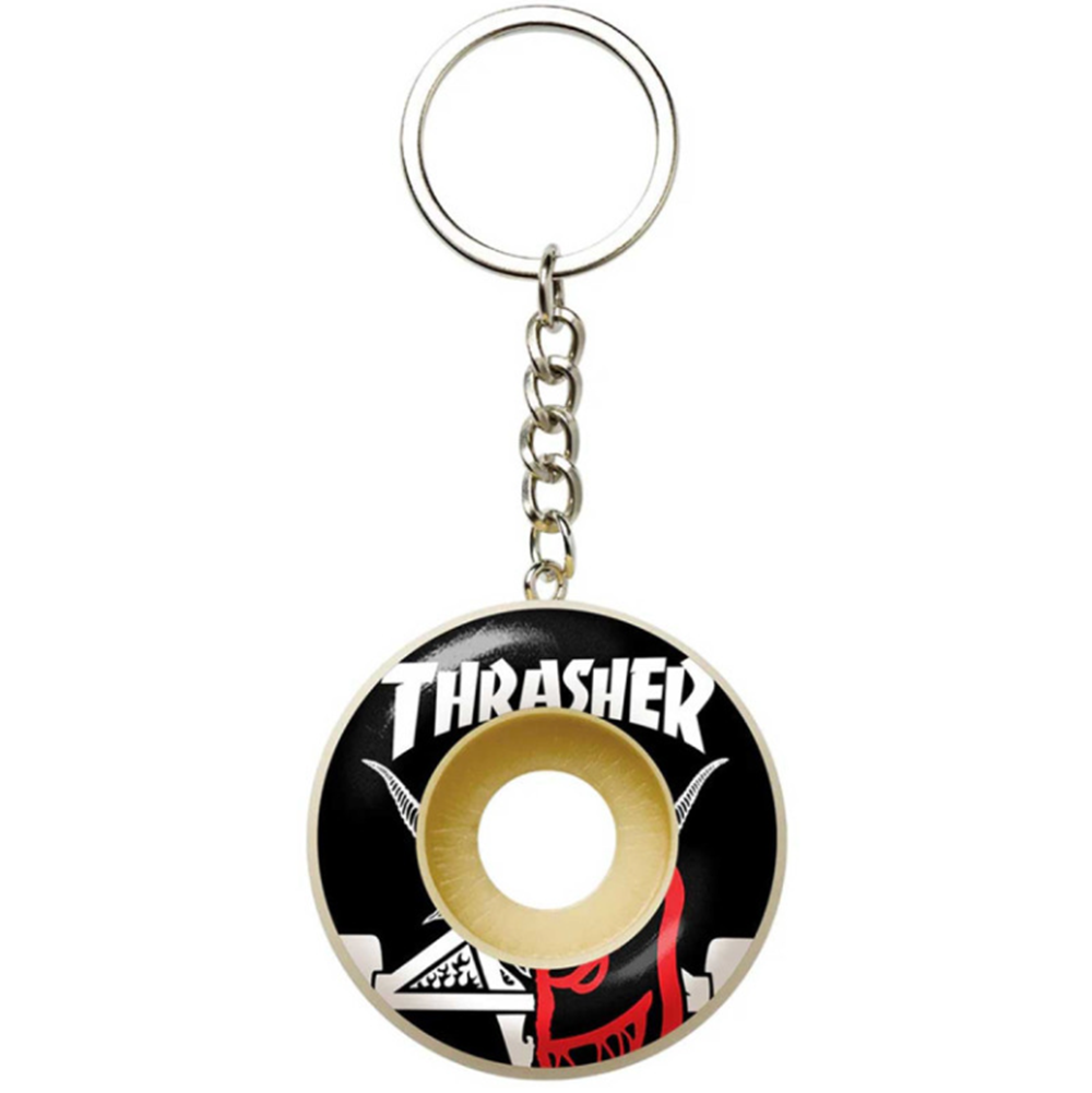 SF x Thrasher Wheel Keychain Natural Black One Size