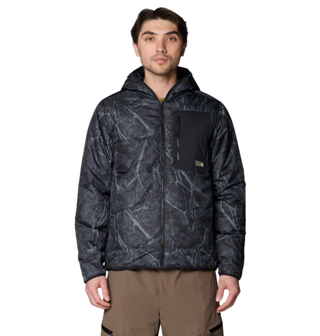 Mountain Hardwear Apres Pro Insulated Hood Jacket Mens Shark Print Black