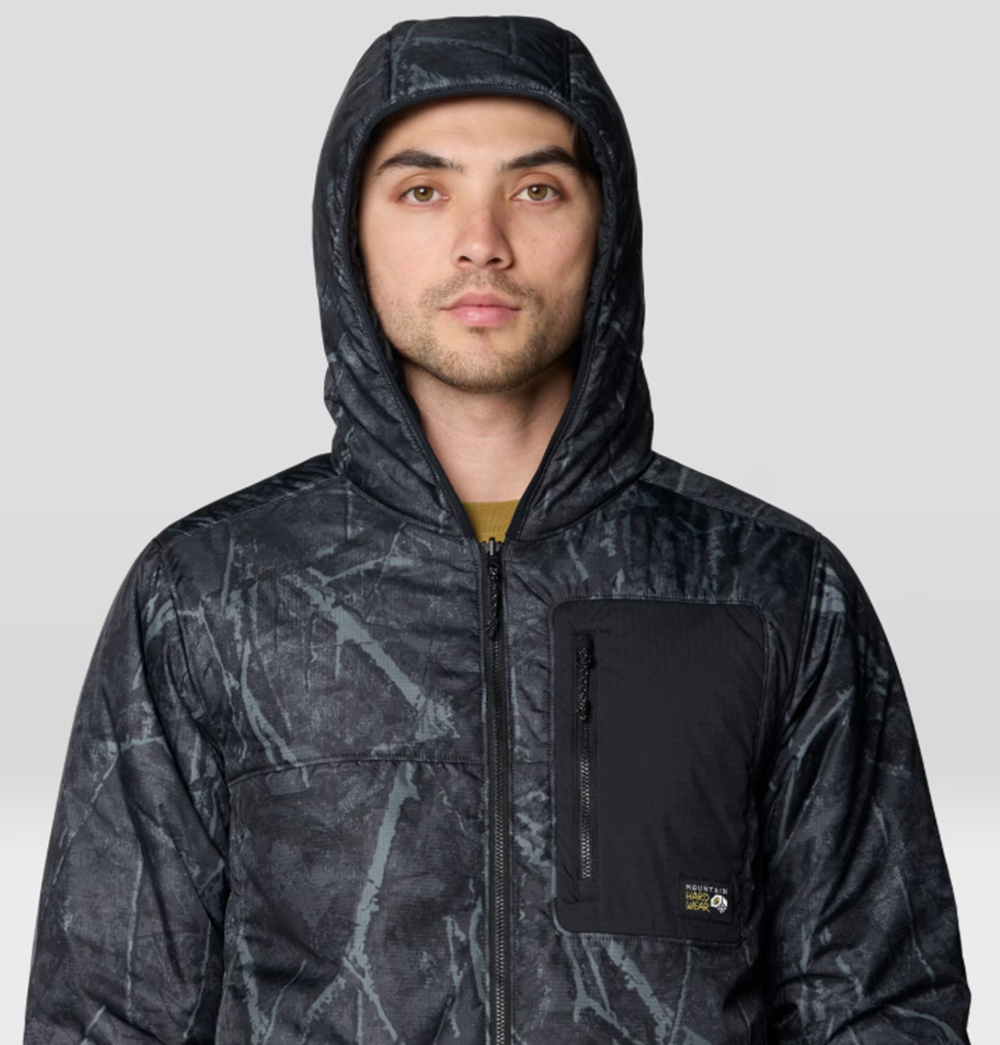 Mountain Hardwear Apres Pro Insulated Hood Jacket Mens Shark Print Black