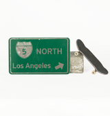 GrindRight Freeway Street Sign Silver 5x3"