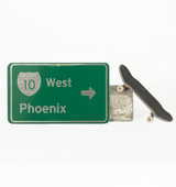 GrindRight Freeway Street Sign Silver 5x3"