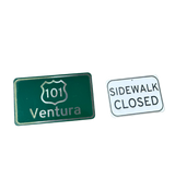 GrindRight Freeway Street Sign Silver 5x3"