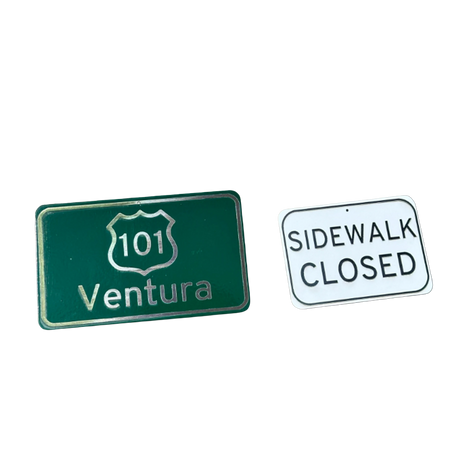 GrindRight Freeway Street Sign Silver 5x3"