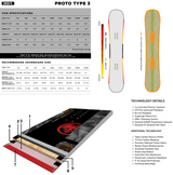 Never Summer Proto Type 3 Snowboard 2627 Black 161 Wide