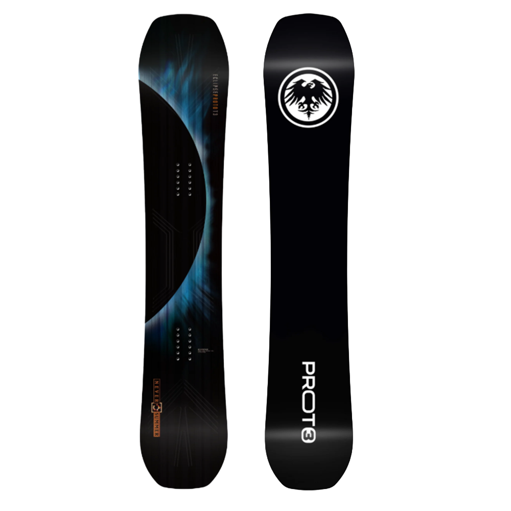 Never Summer Proto T3 Eclipse Snowboard 2627 Black Blue 161 Wide