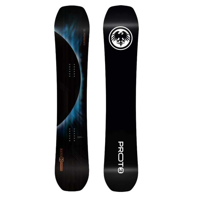 Never Summer Proto T3 Eclipse Snowboard 2627 Black Blue 161 Wide