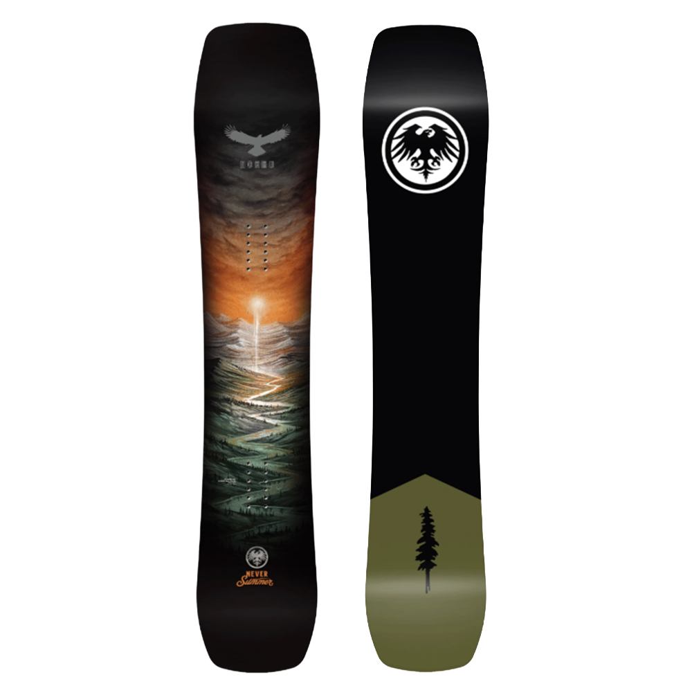 Never Summer Nokhu Snowboard 2627 Black Orange 155