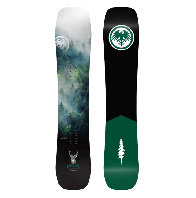 Never Summer Cirrus Womens Snowboard 2627 Black White Green 145