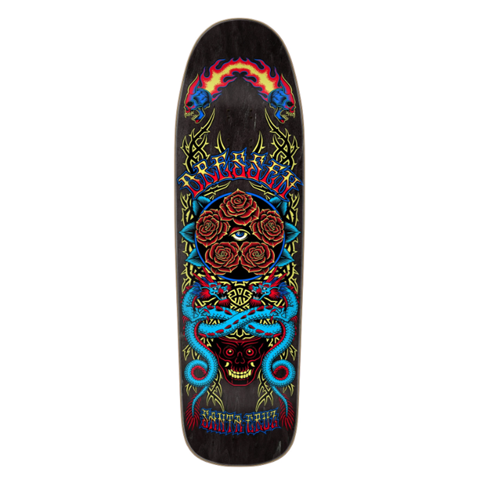 Santa Cruz Dressen Rose Crew Five Skateboard Deck Blue Yellow 9.3x14.5WB