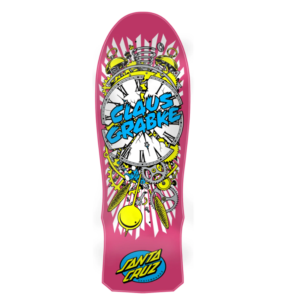 Santa Cruz Grabke Exploding Clock Reissue Skateboard Deck Pink 10x15.3WB