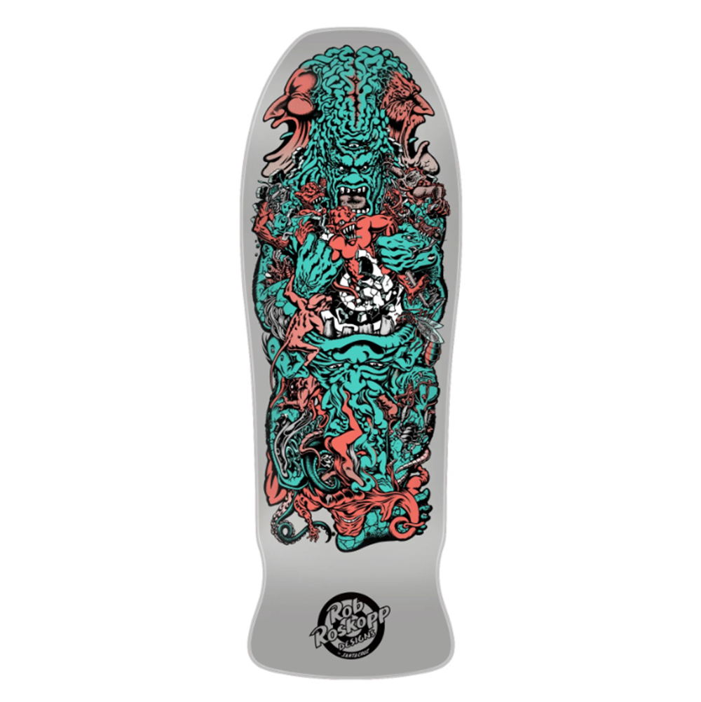 Santa Cruz  Roskopp Five Reissue Skateboard Deck Silver Blue 10.2x15.4WB