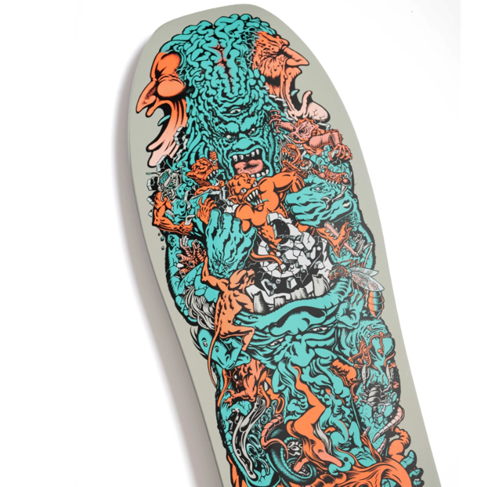 Santa Cruz  Roskopp Five Reissue Skateboard Deck Silver Blue 10.2x15.4WB