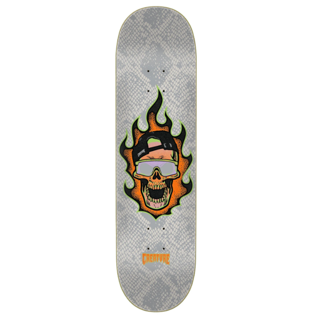 Creature Gonzalez Bonehead Pro Skateboard Deck Silver Orange 8.375x14.5WB