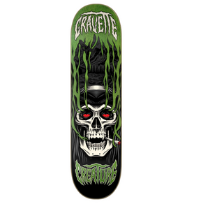 Creature Gravette Hippie Skull IV Skateboard Deck Black Green 8.3x14.5WB