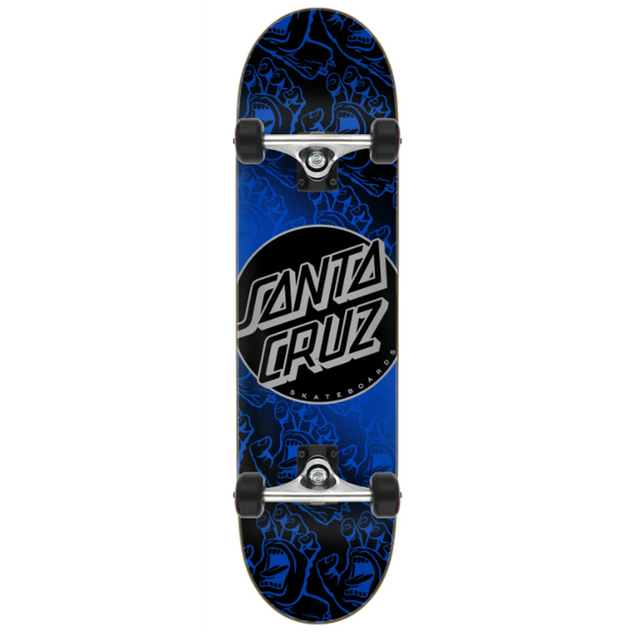Santa Cruz Other Dot Hands Skateboard Complete Blue Black 8.25x14WB