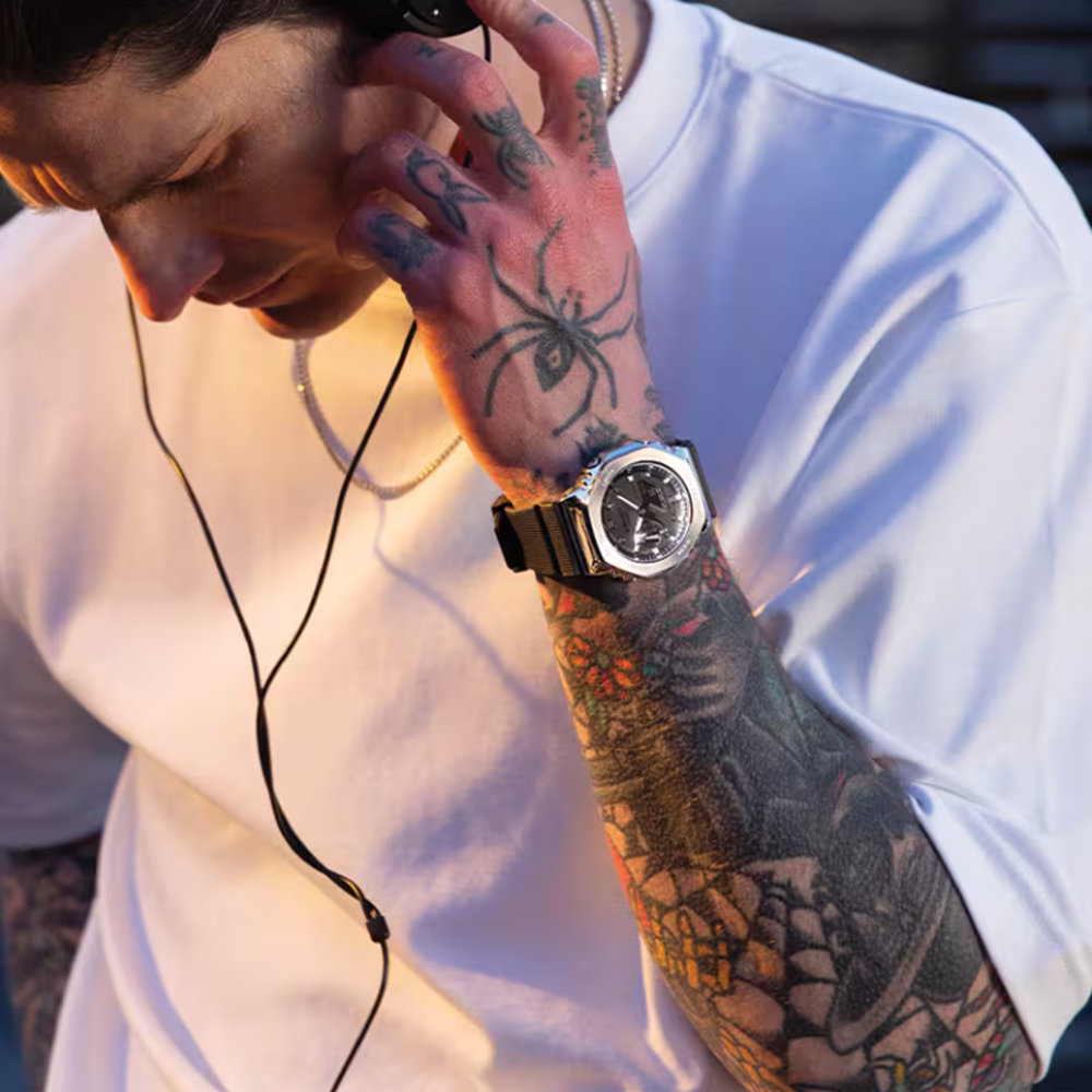 GShock GM2100-1ASW Watch Black Silver