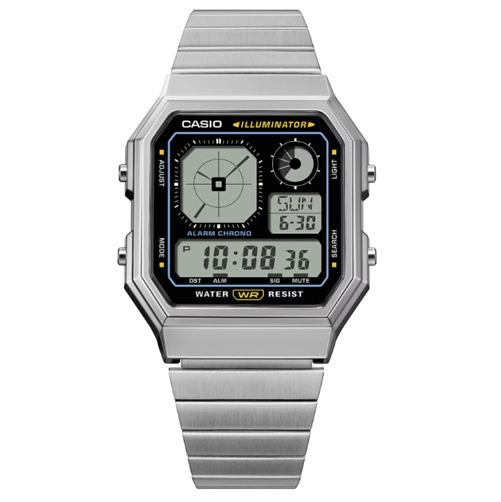 Casio A130WE-1A Watch Silver Black