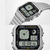 Casio A130WE-1A Watch Silver Black