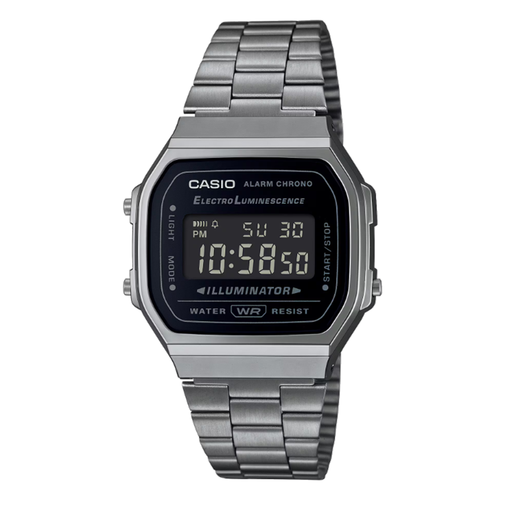 Casio A168WGG-1BVT Watch Silver Black