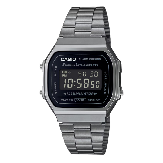 Casio A168WGG-1BVT Watch Silver Black